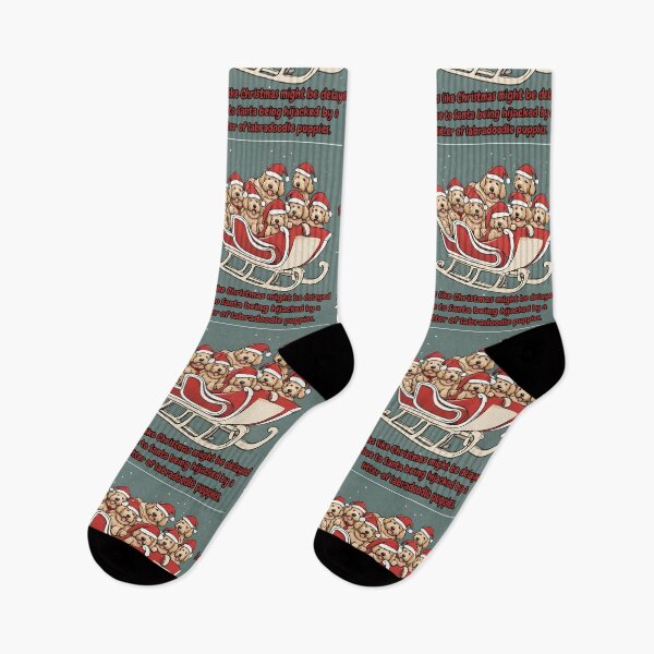 Item preview, Santa Got Hijacked by Labradoodle Puppies! designed and sold by Fredster1966.
