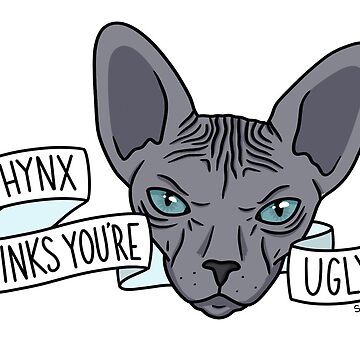 Angry Gray Sphynx Cat Meme Grumpy Sticker · Creative Fabrica