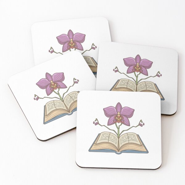 Item preview, Flowers Growing From Book | A beautiful dark purple Orchid designed and sold by CircinusStore.