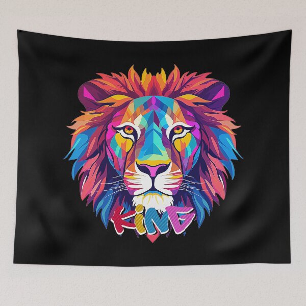 Artikelvorschau, Neon Lion, King of the Jungle entworfen und verkauft von SideSignal.