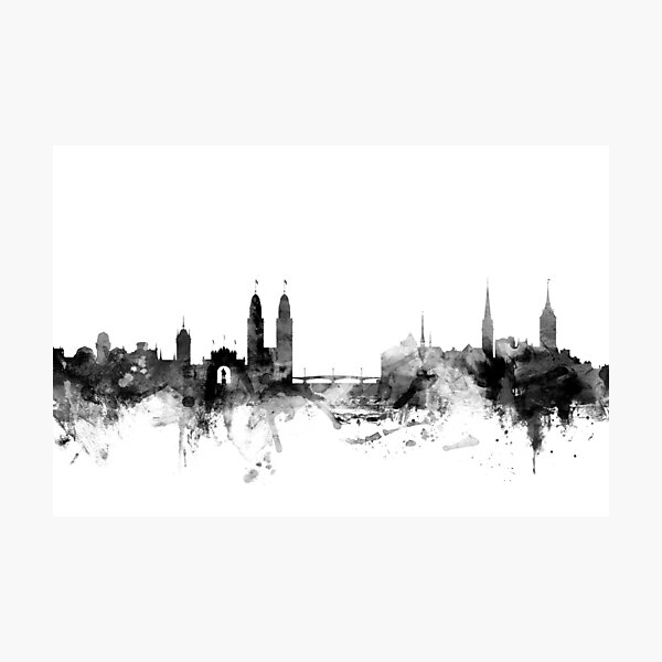 Item preview, Zurich Switzerland Skyline designed and sold by ArtPrints.