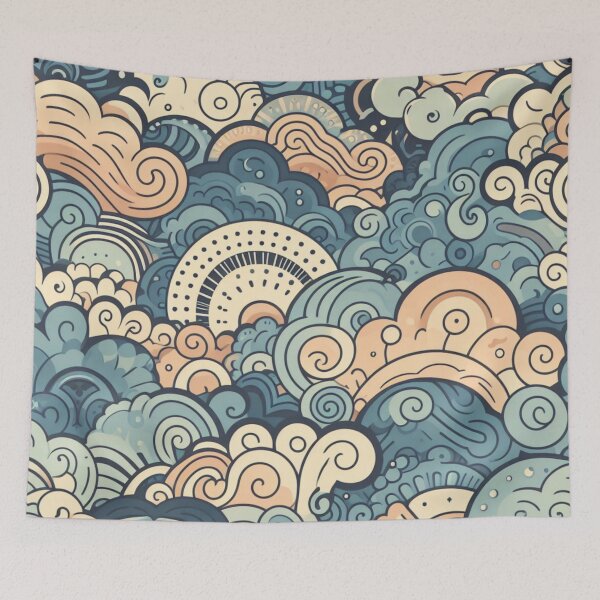 Item preview, Imaginary Clouds blue and orange designed and sold by ecupirate99.