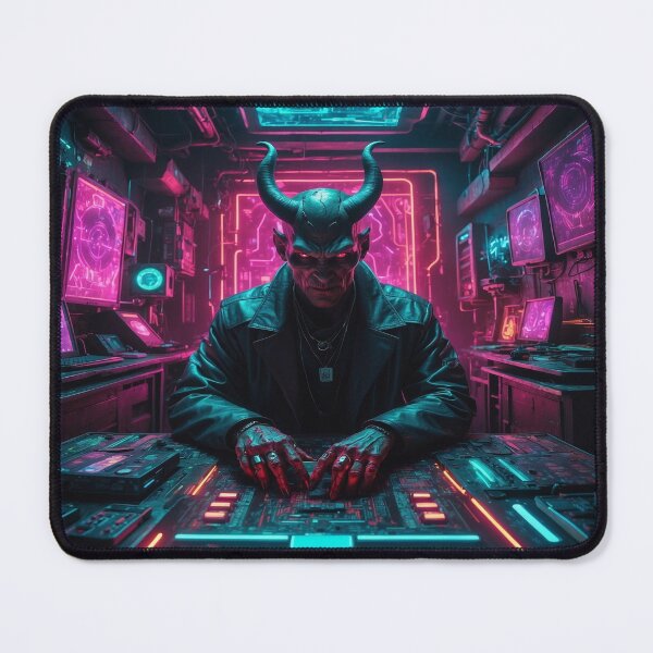 Item preview, Dark Cyberpunk Temptation: The Devil's Presence in a Matrix of Tech Allure designed and sold by luminamatrixart.