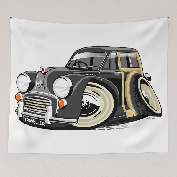 Item preview, Morris Minor Traveller caricature - Black designed and sold by car2oonz.