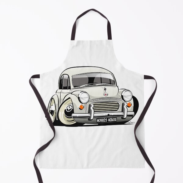 Item preview, Morris Minor 1000 saloon caricature - old English white designed and sold by car2oonz.