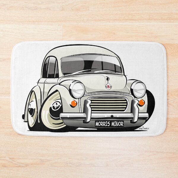 Item preview, Morris Minor 1000 saloon caricature - old English white designed and sold by car2oonz.