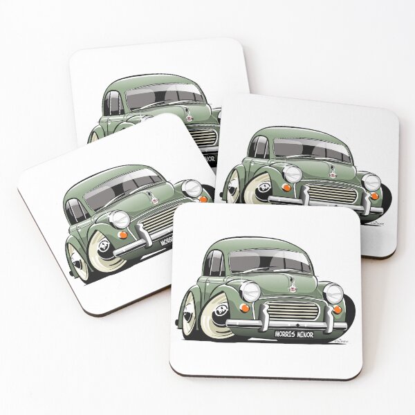 Item preview, Morris Minor 1000 saloon caricature - green designed and sold by car2oonz.