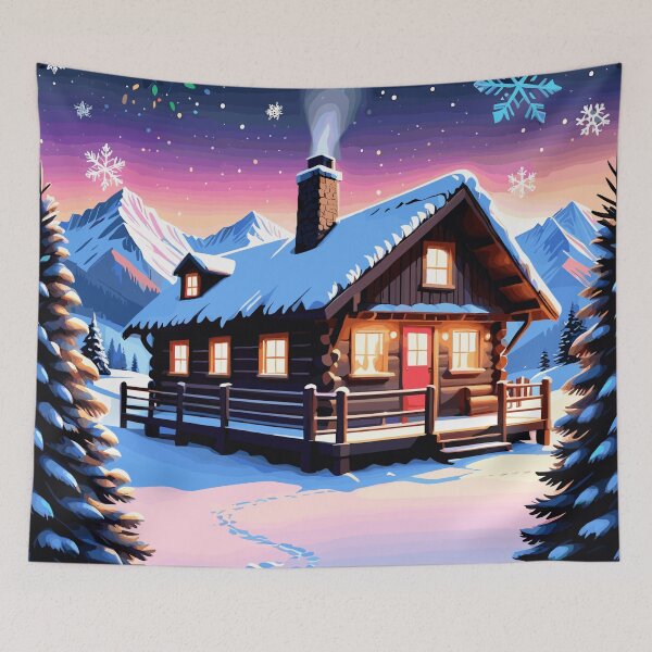 Item preview, Cozy Christmas Cabin Artwork designed and sold by Collision19.