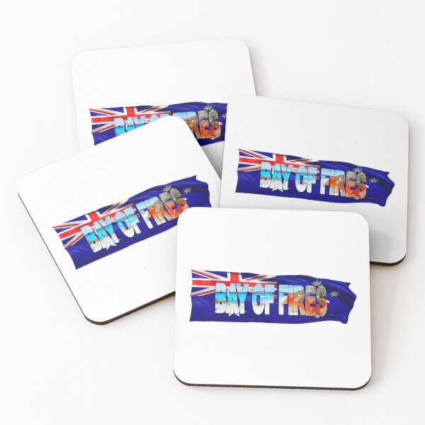 Item preview, BAY OF FIRES - Tasmania Australia with Flag designed and sold by Adam Gormley.