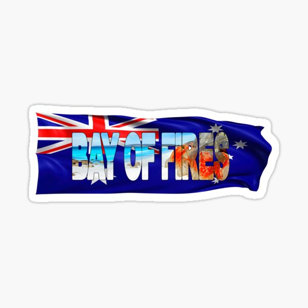 Item preview, BAY OF FIRES - Tasmania Australia with Flag designed and sold by Adam Gormley.