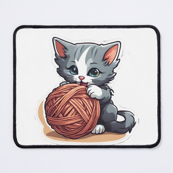 Item preview, Kitten playing with ball of yarn designed and sold by AliBair.