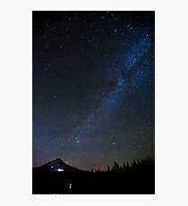 Mount Hood and Trillium Lake at night Photographic Print