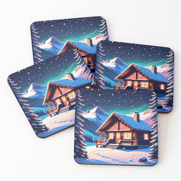 Item preview, Cozy Christmas Cabin Artwork designed and sold by Collision19.