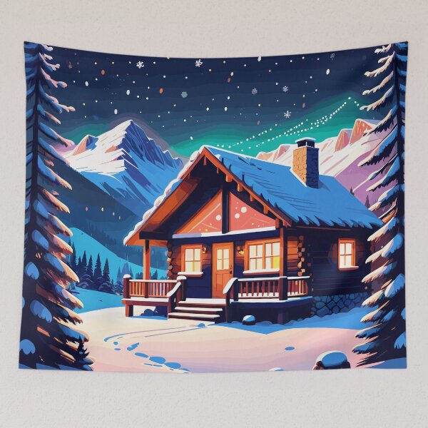Item preview, Cozy Christmas Cabin Artwork designed and sold by Collision19.