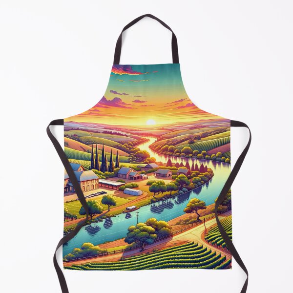 Item preview, Lesley Ville Vineyard Sunset - Pastoral Landscape Art designed and sold by RyanBelandres.