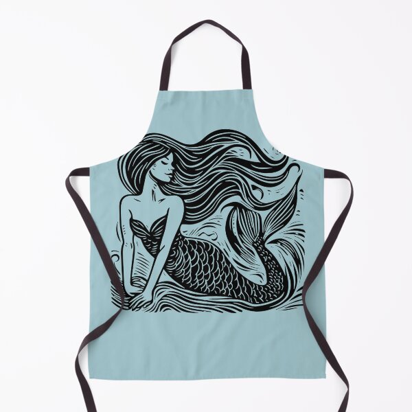 Item preview, Woodcut Mermaid designed and sold by Texterns.