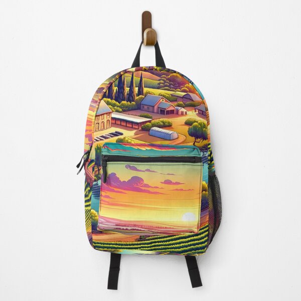 Item preview, Lesley Ville Vineyard Sunset - Pastoral Landscape Art designed and sold by RyanBelandres.