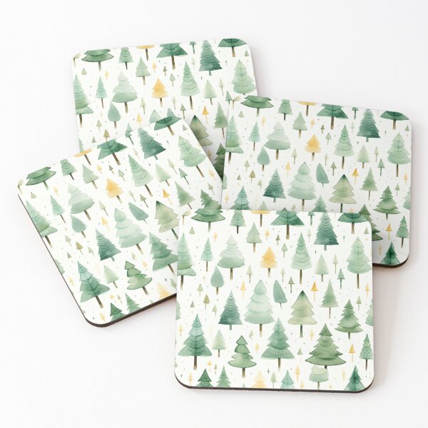 Item preview, Watercolor Christmas Trees designed and sold by ReverseBleach.