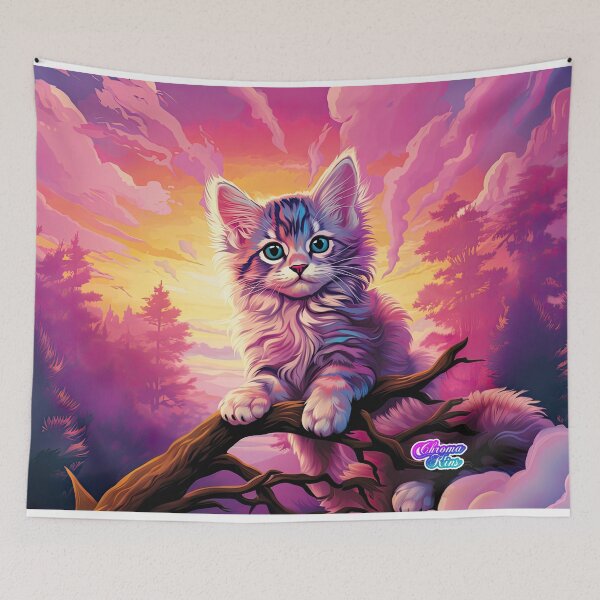 Item preview, Whimsical Y2K Rainbow Norwegian Forest Cat Collection: Magical Shirts, Stickers, and More! designed and sold by ChromaKins.