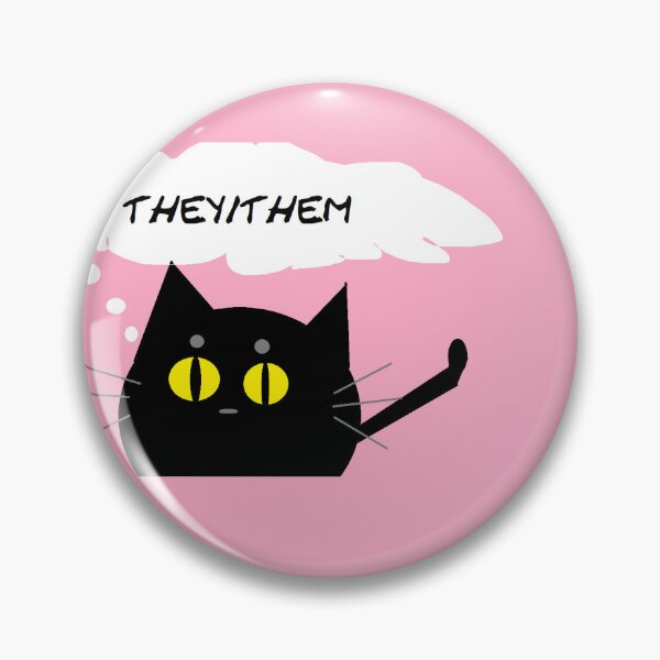 Item preview, Black Cat Pronoun Thought: They/Them designed and sold by Bee Gentzel.