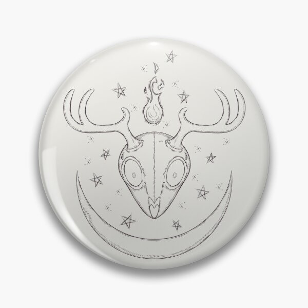 Item preview, Spooky Yule Crescent Moon in black | Cute Deer Skull designed and sold by Karli Mogen.