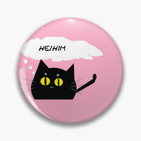 Item preview, Black Cat Pronoun Thought: He/Him designed and sold by Bee Gentzel.