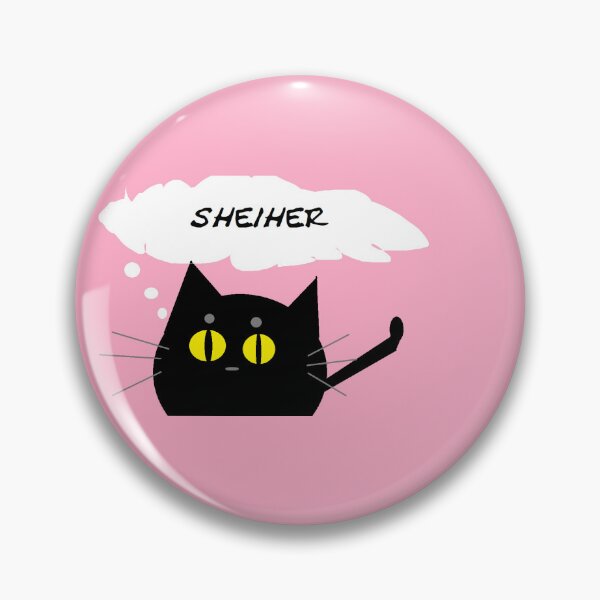 Item preview, Black Cat Pronoun Thought: She/Her designed and sold by Bee Gentzel.