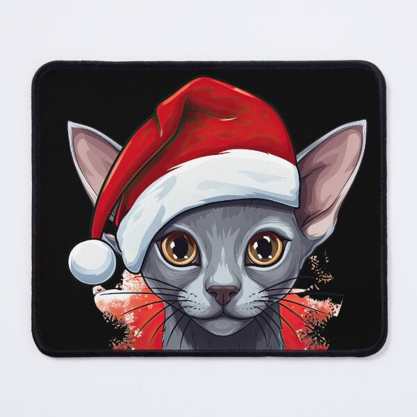 Item preview, A Festive Copper-eyed Oriental Blue Cat designed and sold by Nicholson Street Creative.