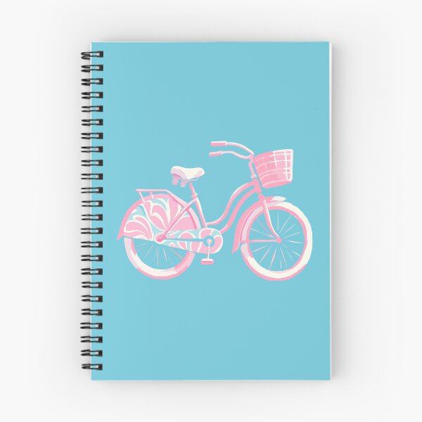 Aperçu de l'œuvre Vélo Beach Cruiser rose preppy créée et vendue par BrightTide.