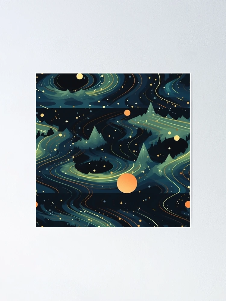 Thumbnail 1 of 3, Poster, Interstellar Pattern designed and sold by SideSignal.
