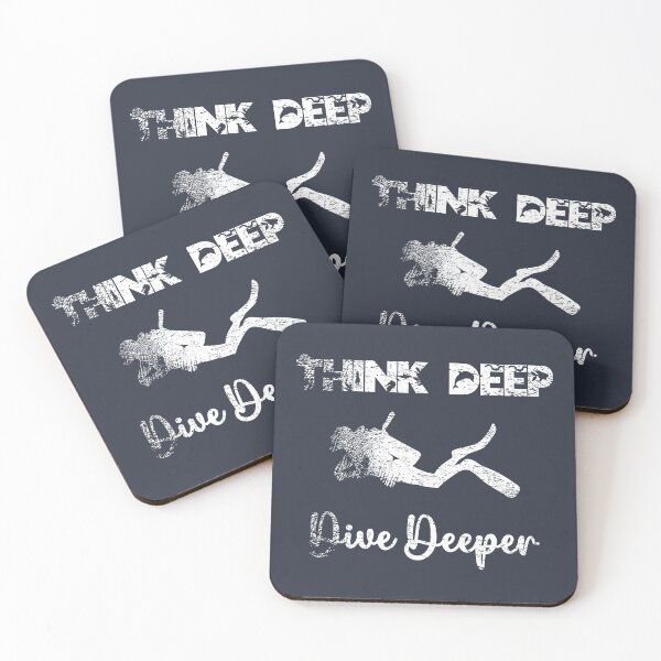 Item preview, Think Deep, Dive Deeper - Funny Ocean Lover and Diving (White Design) designed and sold by Spiprinto.