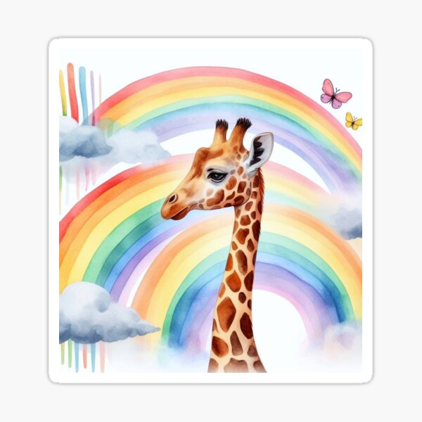 Artikel-Vorschau von Giraffe und Regenbogen., designt und verkauft von growing-mom.
