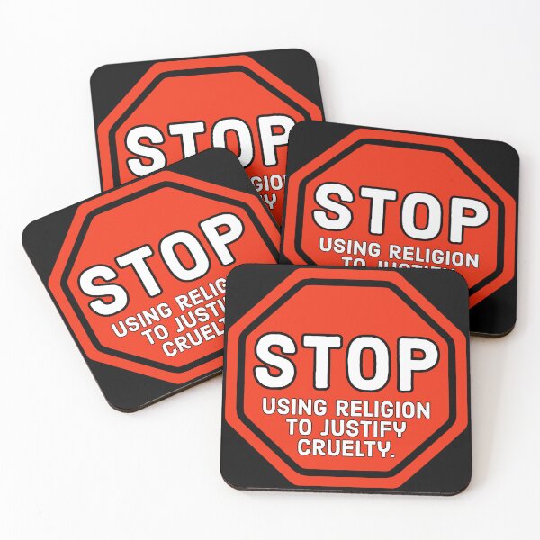 Item preview, Stop using religion to justify cruelty  designed and sold by Rachel the Artist .