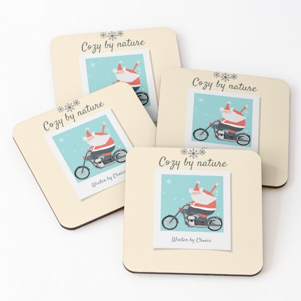 Item preview, Cozy by Nature Winter by Choice | Cool Santa on Motorcycle  designed and sold by CarbonPosDesign.