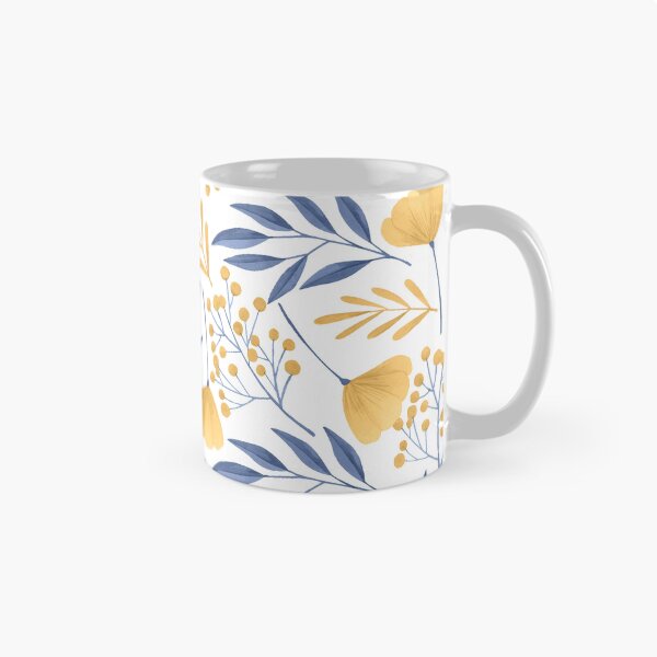 Item preview, Blue Floral desig, Yellow Floral pattern designed and sold by VIBEARTZDESIGN.