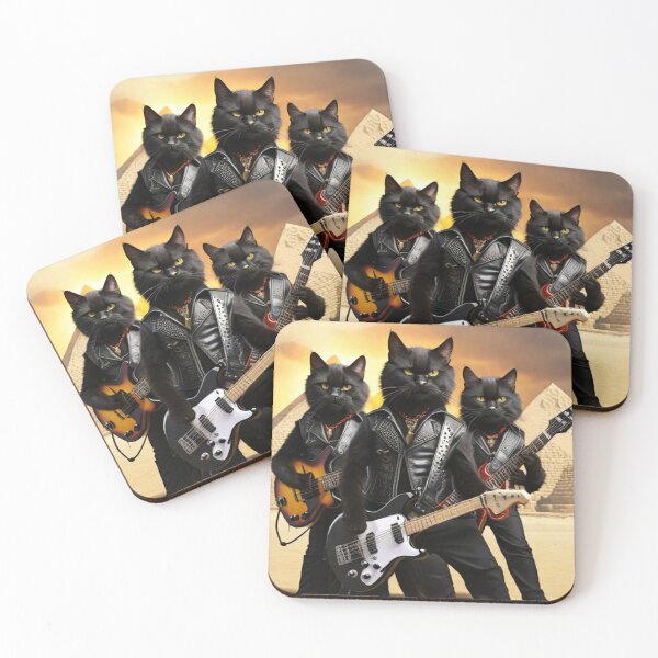 Item preview, Black Cats Rock Band Playing Rock and roll in pyramids designed and sold by NFL-LIVE .