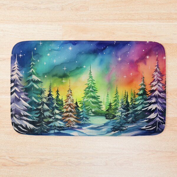 Item preview, Aurora borealis light landscape designed and sold by Red Witch Art.
