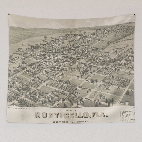 Item preview, Vintage Pictorial Map of Monticello FL (1885) designed and sold by BravuraMedia.