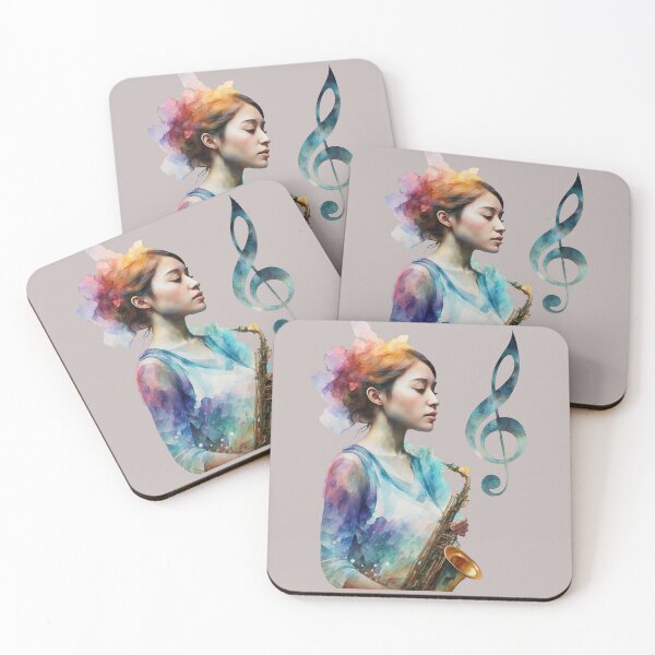Item preview, Woman with Saxophone Painting in Oil designed and sold by NotesForMusic.