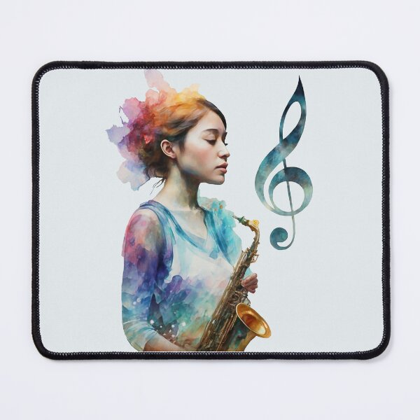 Item preview, Woman with Saxophone Painting in Oil designed and sold by NotesForMusic.