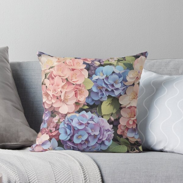 Item preview, Purple, pink and blue hydrangeas pattern designed and sold by thelivecreative.