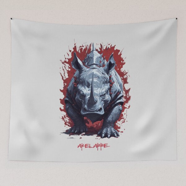 Item preview, Red and gray rhinoceros, Akelarre designed and sold by AkelarreDesigns.