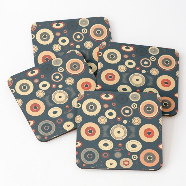 Item preview, 70s Music Vinyl Record Pattern on Navy Blue designed and sold by musicgeniusart.