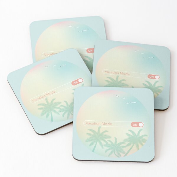 Item preview, Vacation Mode ON Pastel - Travel Pastel Beach Palm Trees Toggle  designed and sold by RoseGenuine.