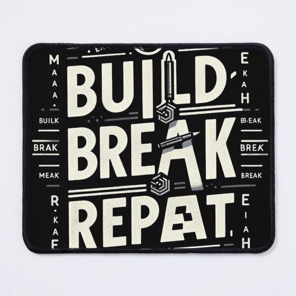 Item preview, Build, Break, Repeat" Entrepreneur Motivation designed and sold by EmprendeHoy.
