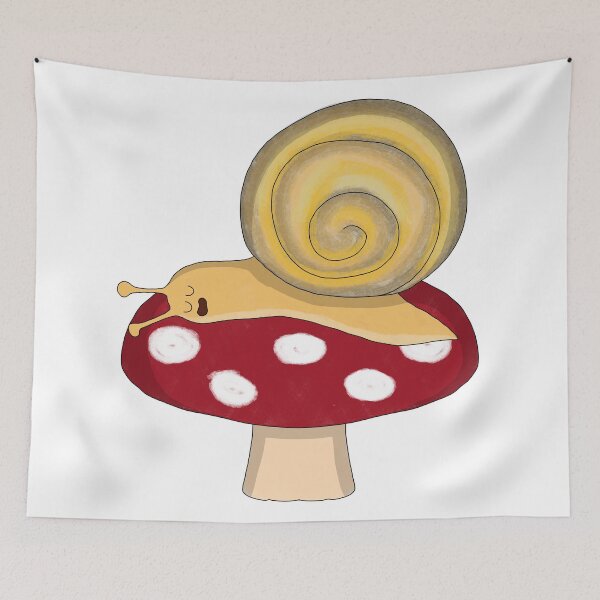 Aperçu de l'œuvre Escargot dormant sur un champignon créée et vendue par Adaptixstudio.