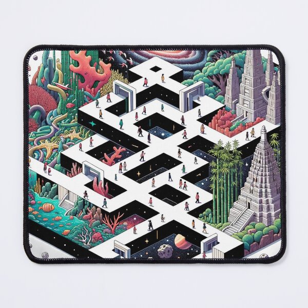 Item preview, M.C. Escher Inspired Surreal Morphing geometric designed and sold by divinedeco1925.