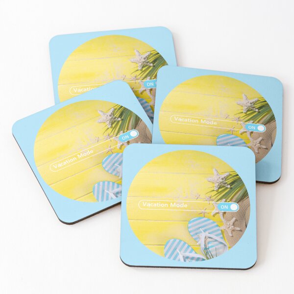 Item preview, Vacation Mode ON Yellow - Travel Pastel Beach Flip Flop Toggle  designed and sold by RoseGenuine.