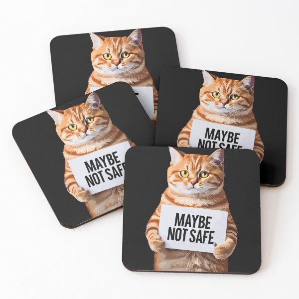 Item preview, funny saying cat maybe not safe  designed and sold by DrawHandArt.