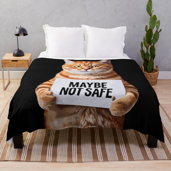 Item preview, funny saying cat maybe not safe  designed and sold by DrawHandArt.